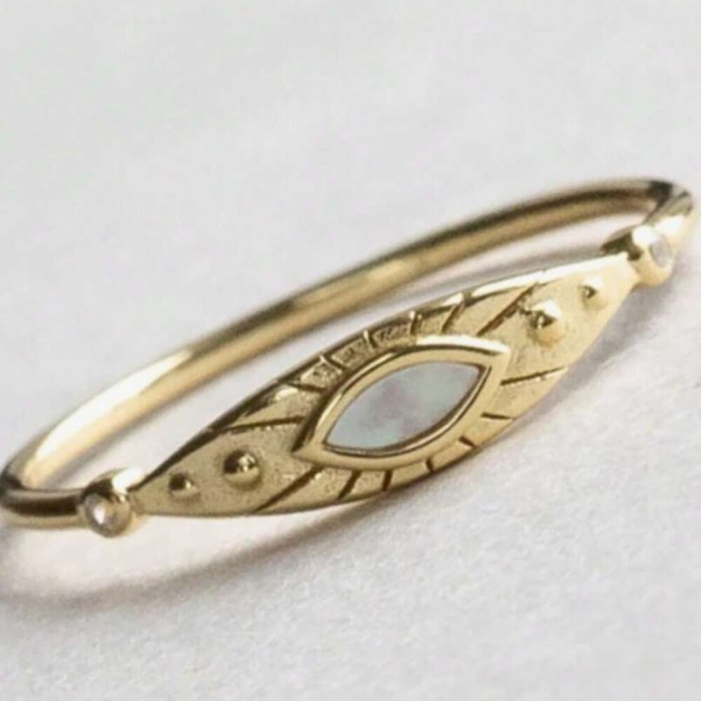 Marquise Mother of Pearl Ring - Picture 2 of 2